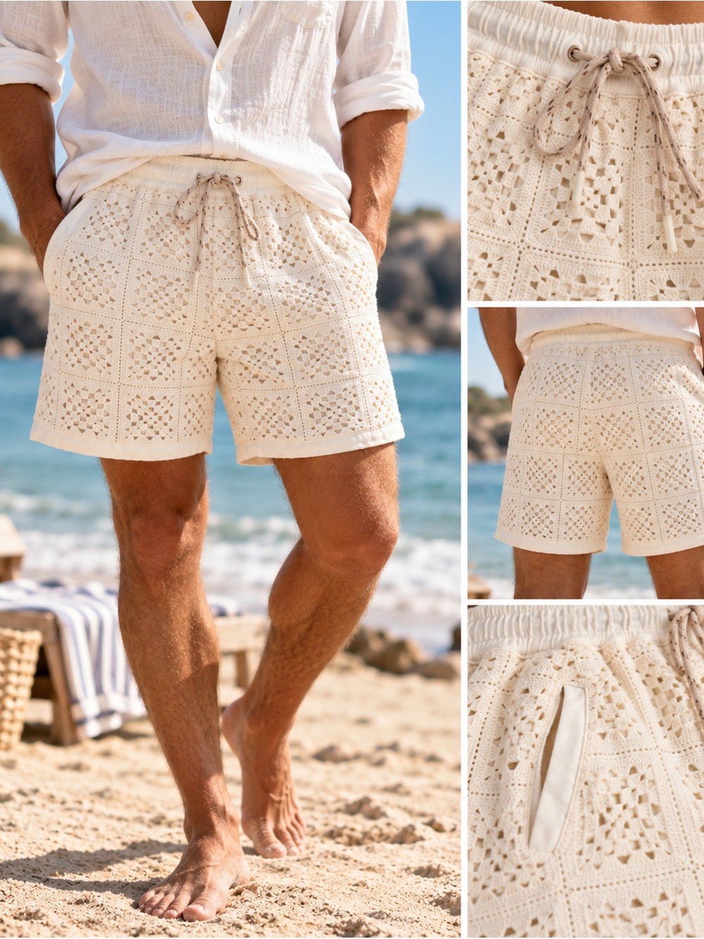 Agua Bendita Maury Short Mens Size M Ivory $150